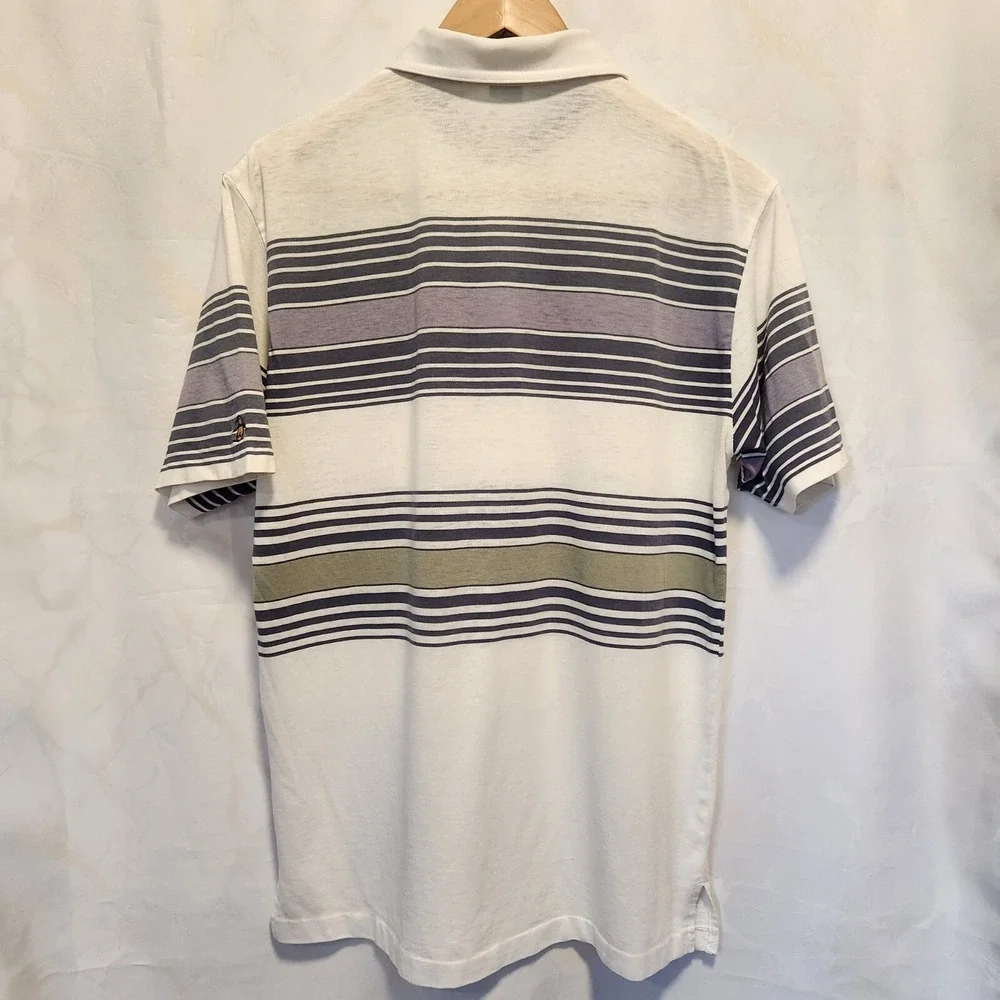 Vintage‎ Grand Slam Polo Men's Med 1/4 Button Short Sleeve Striped Golf 1980-90s